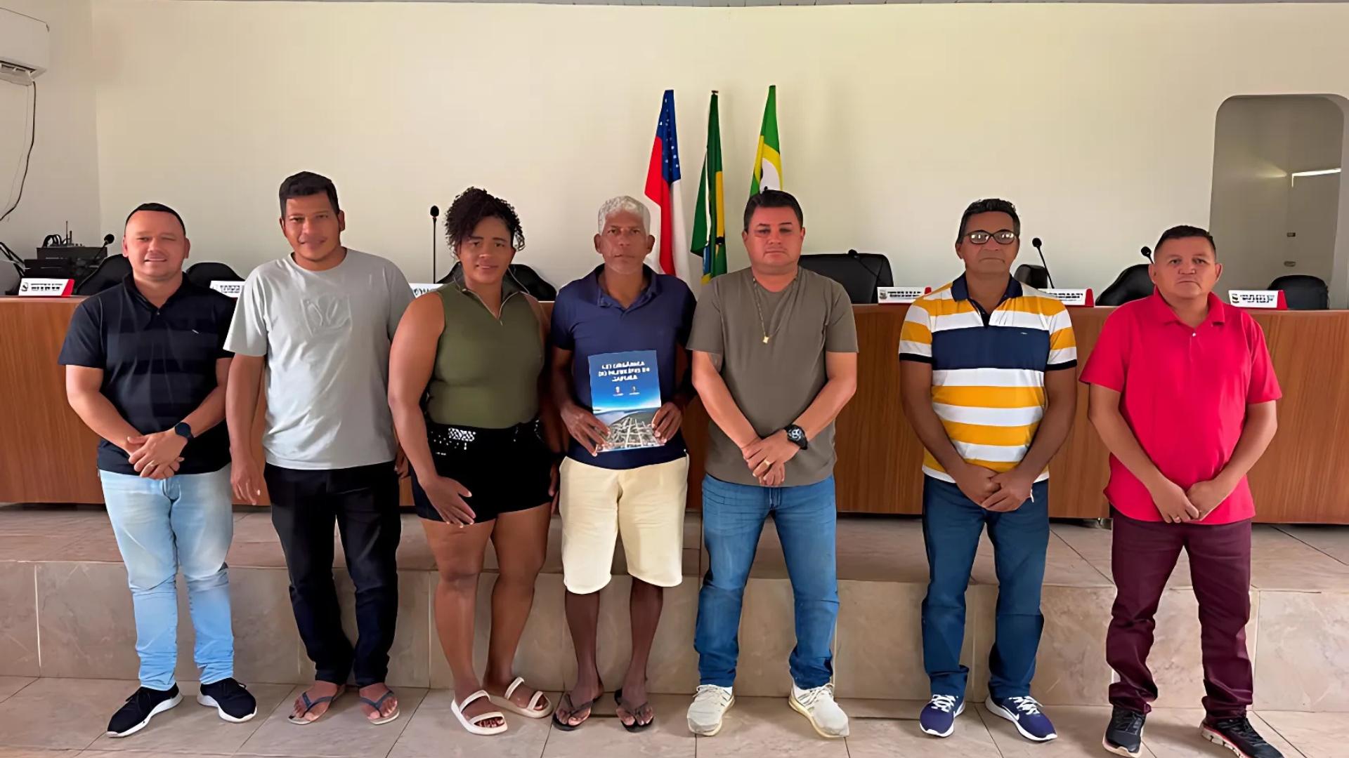 Recebendo os representantes da AGROPESCA da Vila de Acanauí